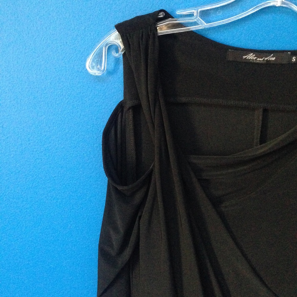 ALEX & AREA by KOMAROV Black Asym Cocktail Dress S - Picture 2 of 6